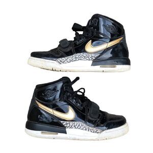 Rare Nike Air Jordan 1 Legacy 312 Black Gold Patent Size 7.5